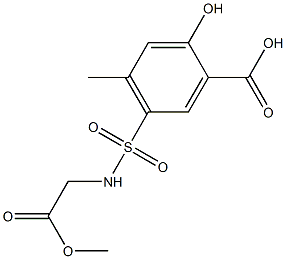 2-hydroxy-5-[(2-methoxy-2-oxoethyl)sulfamoyl]-4-methylbenzoic acid Struktur