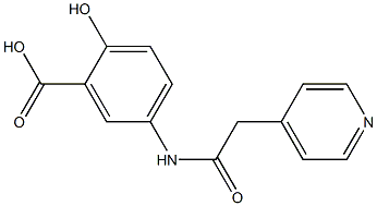 2-hydroxy-5-[(pyridin-4-ylacetyl)amino]benzoic acid Struktur