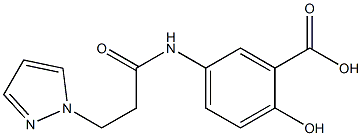 2-hydroxy-5-[3-(1H-pyrazol-1-yl)propanamido]benzoic acid Struktur