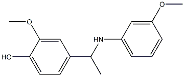 2-methoxy-4-{1-[(3-methoxyphenyl)amino]ethyl}phenol Struktur