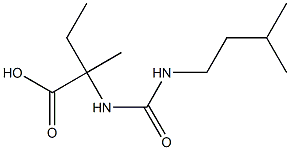 2-methyl-2-({[(3-methylbutyl)amino]carbonyl}amino)butanoic acid Struktur