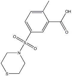 2-methyl-5-(thiomorpholine-4-sulfonyl)benzoic acid Struktur