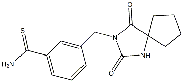 3-({2,4-dioxo-1,3-diazaspiro[4.4]nonan-3-yl}methyl)benzene-1-carbothioamide Struktur