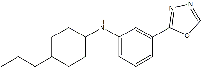 3-(1,3,4-oxadiazol-2-yl)-N-(4-propylcyclohexyl)aniline Struktur