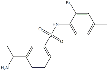 3-(1-aminoethyl)-N-(2-bromo-4-methylphenyl)benzene-1-sulfonamide Struktur