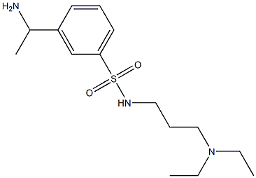 3-(1-aminoethyl)-N-[3-(diethylamino)propyl]benzene-1-sulfonamide Struktur