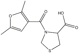 3-(2,5-dimethyl-3-furoyl)-1,3-thiazolidine-4-carboxylic acid Struktur