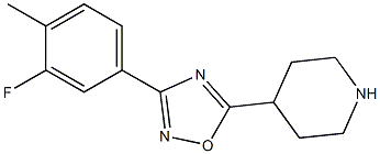 3-(3-fluoro-4-methylphenyl)-5-(piperidin-4-yl)-1,2,4-oxadiazole Struktur