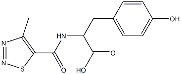 3-(4-hydroxyphenyl)-2-[(4-methyl-1,2,3-thiadiazol-5-yl)formamido]propanoic acid Struktur