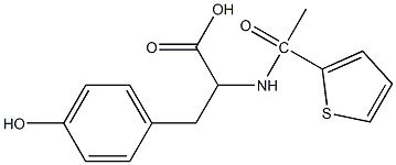 3-(4-hydroxyphenyl)-2-[1-(thiophen-2-yl)acetamido]propanoic acid Struktur