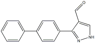 3-(4-phenylphenyl)-1H-pyrazole-4-carbaldehyde Struktur