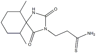 3-(6,10-dimethyl-2,4-dioxo-1,3-diazaspiro[4.5]dec-3-yl)propanethioamide Struktur