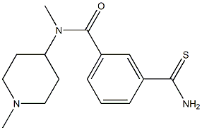 3-(aminocarbonothioyl)-N-methyl-N-(1-methylpiperidin-4-yl)benzamide Struktur