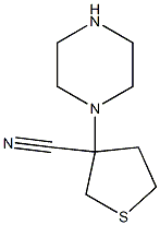 3-(piperazin-1-yl)thiolane-3-carbonitrile Struktur