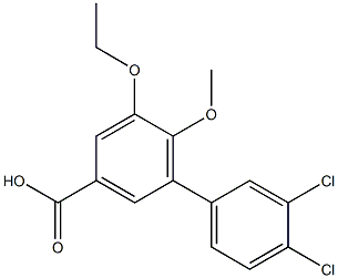 3',4'-dichloro-5-ethoxy-6-methoxy-1,1'-biphenyl-3-carboxylic acid Struktur