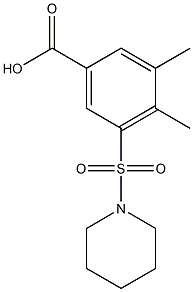 3,4-dimethyl-5-(piperidine-1-sulfonyl)benzoic acid Struktur