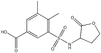 3,4-dimethyl-5-[(2-oxooxolan-3-yl)sulfamoyl]benzoic acid Struktur