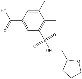 3,4-dimethyl-5-[(oxolan-2-ylmethyl)sulfamoyl]benzoic acid Struktur