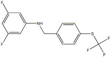 3,5-difluoro-N-({4-[(trifluoromethyl)sulfanyl]phenyl}methyl)aniline Struktur