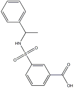 3-[(1-phenylethyl)sulfamoyl]benzoic acid Struktur