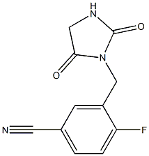 3-[(2,5-dioxoimidazolidin-1-yl)methyl]-4-fluorobenzonitrile Struktur