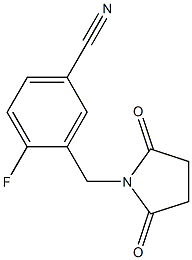 3-[(2,5-dioxopyrrolidin-1-yl)methyl]-4-fluorobenzonitrile Struktur