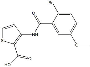 3-[(2-bromo-5-methoxybenzene)amido]thiophene-2-carboxylic acid Struktur