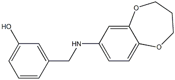 3-[(3,4-dihydro-2H-1,5-benzodioxepin-7-ylamino)methyl]phenol Struktur