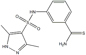 3-[(3,5-dimethyl-1H-pyrazole-4-)sulfonamido]benzene-1-carbothioamide Struktur