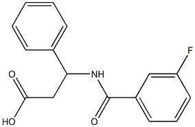 3-[(3-fluorobenzoyl)amino]-3-phenylpropanoic acid Struktur