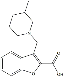 3-[(3-methylpiperidin-1-yl)methyl]-1-benzofuran-2-carboxylic acid Struktur