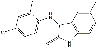 3-[(4-chloro-2-methylphenyl)amino]-5-methyl-2,3-dihydro-1H-indol-2-one Struktur