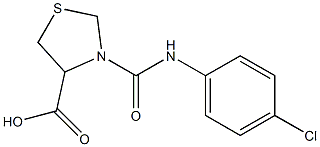 3-[(4-chlorophenyl)carbamoyl]-1,3-thiazolidine-4-carboxylic acid Struktur