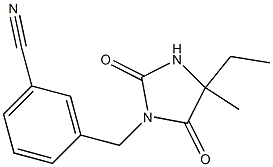 3-[(4-ethyl-4-methyl-2,5-dioxoimidazolidin-1-yl)methyl]benzonitrile Struktur