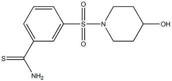 3-[(4-hydroxypiperidine-1-)sulfonyl]benzene-1-carbothioamide Struktur