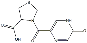 3-[(5-oxo-4,5-dihydropyrazin-2-yl)carbonyl]-1,3-thiazolidine-4-carboxylic acid Struktur