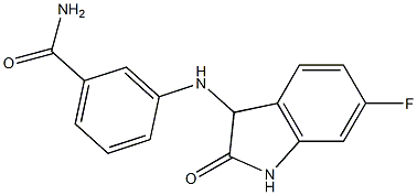 3-[(6-fluoro-2-oxo-2,3-dihydro-1H-indol-3-yl)amino]benzamide Struktur