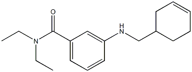 3-[(cyclohex-3-en-1-ylmethyl)amino]-N,N-diethylbenzamide Struktur