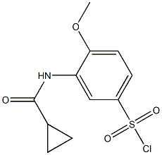 3-[(cyclopropylcarbonyl)amino]-4-methoxybenzenesulfonyl chloride Struktur