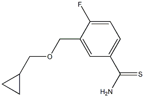 3-[(cyclopropylmethoxy)methyl]-4-fluorobenzene-1-carbothioamide Struktur