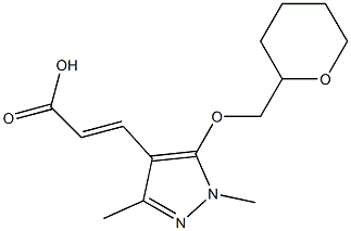 3-[1,3-dimethyl-5-(oxan-2-ylmethoxy)-1H-pyrazol-4-yl]prop-2-enoic acid Struktur