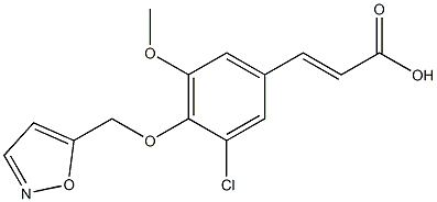 3-[3-chloro-5-methoxy-4-(1,2-oxazol-5-ylmethoxy)phenyl]prop-2-enoic acid Struktur