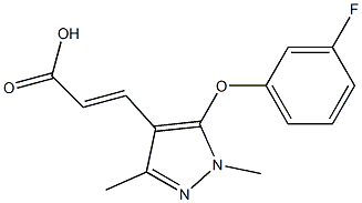 3-[5-(3-fluorophenoxy)-1,3-dimethyl-1H-pyrazol-4-yl]prop-2-enoic acid Struktur