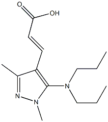 3-[5-(dipropylamino)-1,3-dimethyl-1H-pyrazol-4-yl]prop-2-enoic acid Struktur