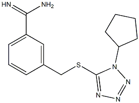 3-{[(1-cyclopentyl-1H-1,2,3,4-tetrazol-5-yl)sulfanyl]methyl}benzene-1-carboximidamide Struktur