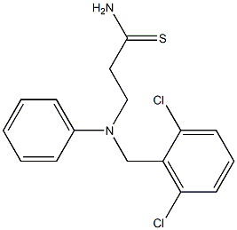 3-{[(2,6-dichlorophenyl)methyl](phenyl)amino}propanethioamide Struktur