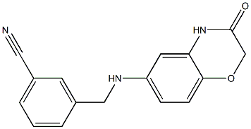 3-{[(3-oxo-3,4-dihydro-2H-1,4-benzoxazin-6-yl)amino]methyl}benzonitrile Struktur