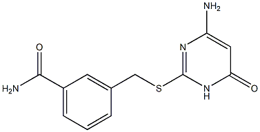 3-{[(4-amino-6-oxo-1,6-dihydropyrimidin-2-yl)sulfanyl]methyl}benzamide Struktur