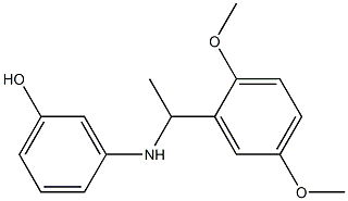 3-{[1-(2,5-dimethoxyphenyl)ethyl]amino}phenol Struktur