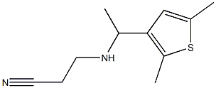 3-{[1-(2,5-dimethylthiophen-3-yl)ethyl]amino}propanenitrile Struktur